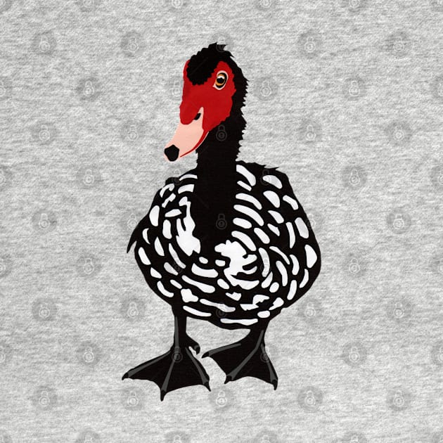 MUSCOVY DUCK - Adorable Bird Hand Cut from Paper - Original Art by VegShop